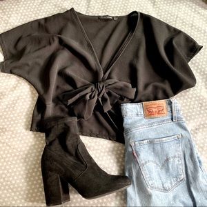 Pretty Little Thing Tie crop Top